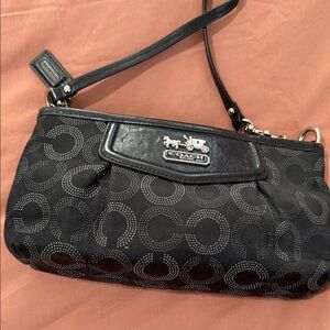 Coach Madison Black and Gray Patterned Clutch